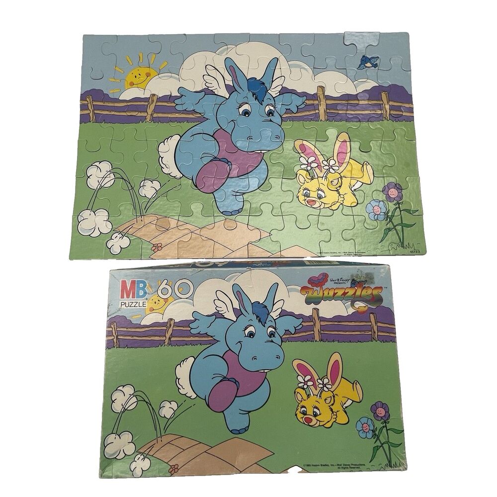 Milton Bradley Vintage Puzzle Disney's The Wuzzles 60 Piece Complete 1985